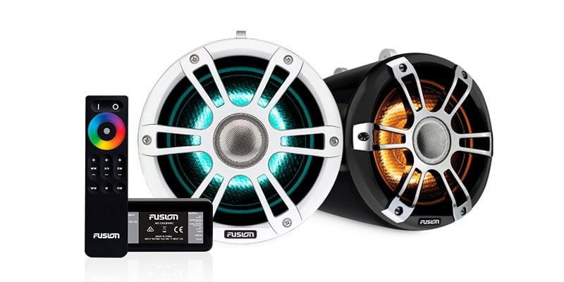 Båthøyttaler FUSION Signature 3 88 330W CRGBW hvite marine Waketower høyttalere 0100243701